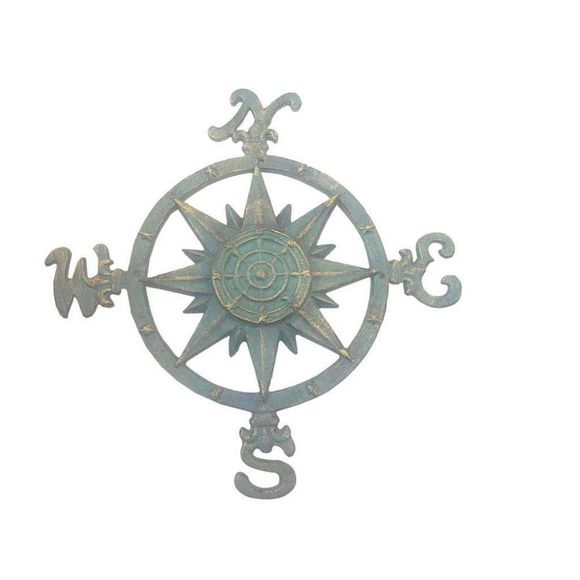 Seaworn Bronze Cast Iron Large Decorative Rose Compass 19